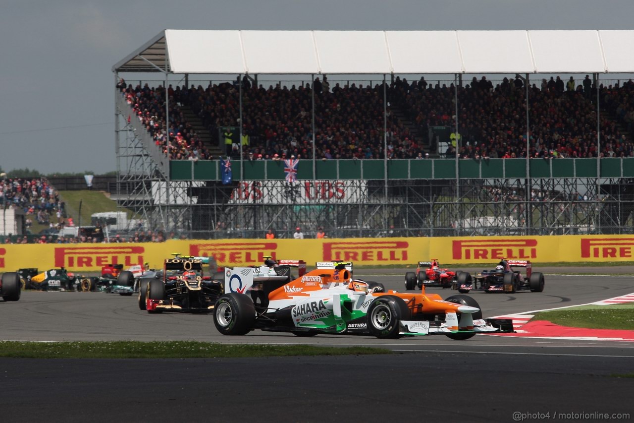 GP GRAN BRETAGNA, 08.07.2012- Gara, Nico Hulkenberg (GER) Sahara Force India F1 Team VJM05 