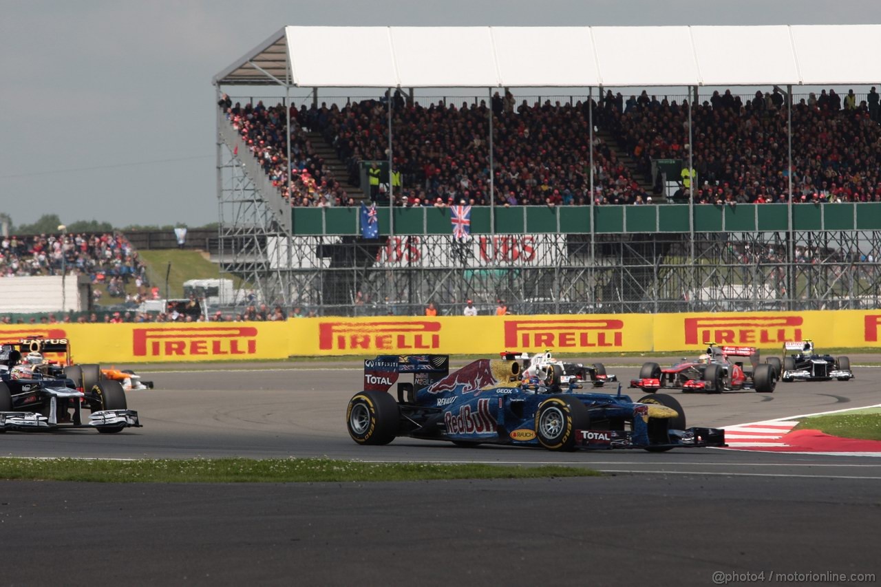 GP GRAN BRETAGNA, 08.07.2012- Gara,Sebastian Vettel (GER) Red Bull Racing RB8 