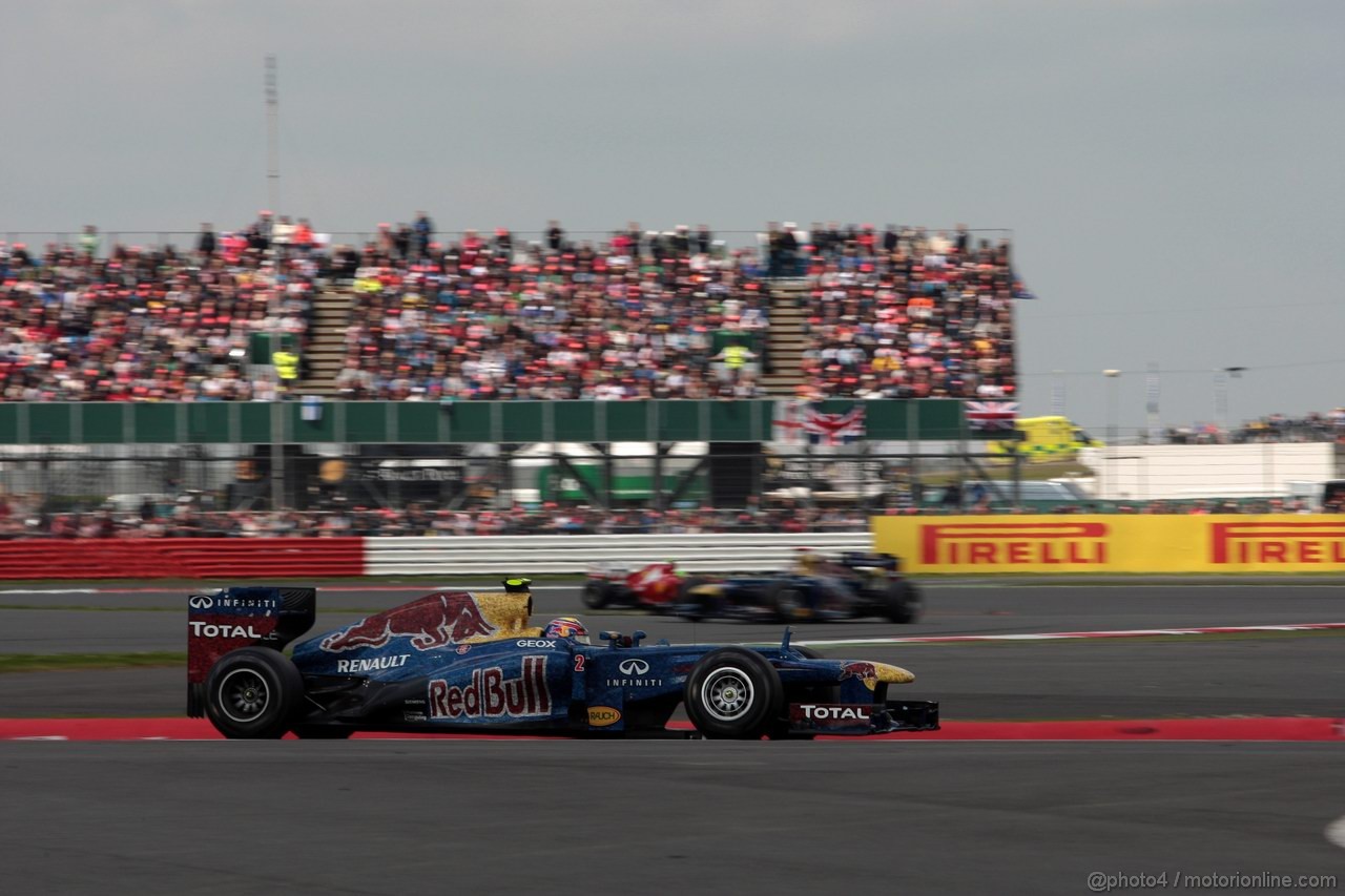 GP GRAN BRETAGNA, 08.07.2012- Gara, Mark Webber (AUS) Red Bull Racing RB8 