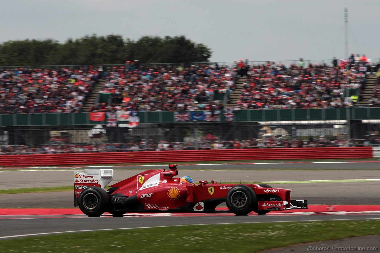 GP GRAN BRETAGNA, 08.07.2012- Gara, Fernando Alonso (ESP) Ferrari F2012 