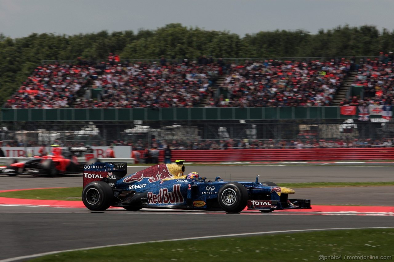 GP GRAN BRETAGNA, 08.07.2012- Gara, Mark Webber (AUS) Red Bull Racing RB8 