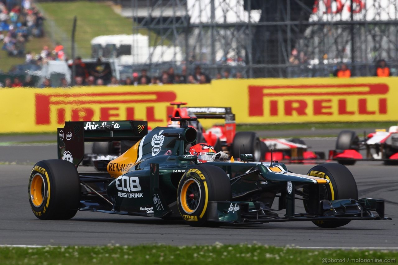 GP GRAN BRETAGNA, 08.07.2012- Gara, Heikki Kovalainen (FIN) Caterham F1 Team CT01 