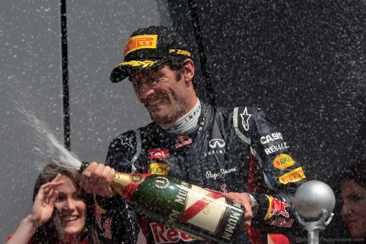 GP GRAN BRETAGNA, 08.07.2012- Gara, Mark Webber (AUS) Red Bull Racing RB8 vincitore 