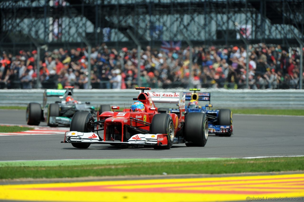 GP GRAN BRETAGNA, 08.07.2012- Gara, Fernando Alonso (ESP) Ferrari F2012 