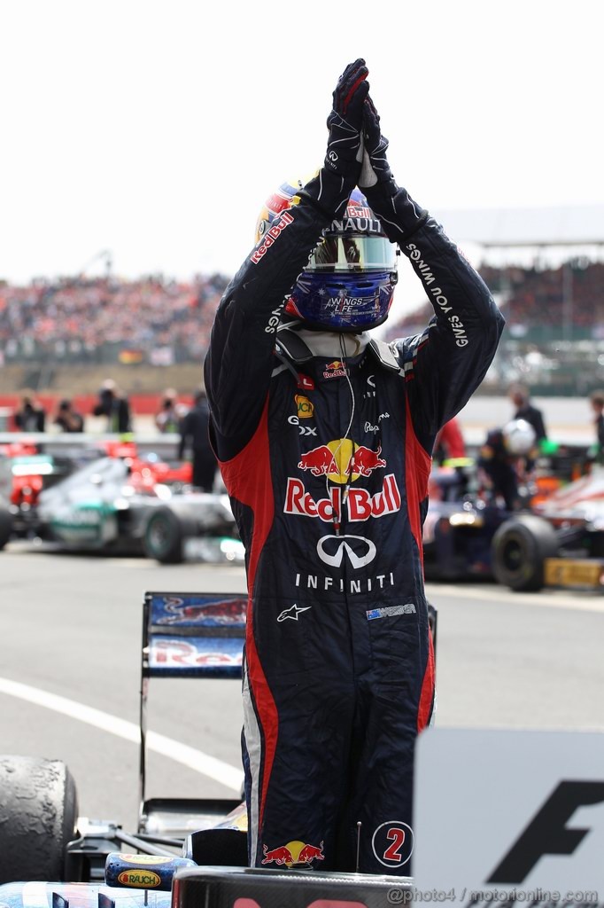 GP GRAN BRETAGNA, 08.07.2012- Gara, 1st position Mark Webber (AUS) Red Bull Racing RB8