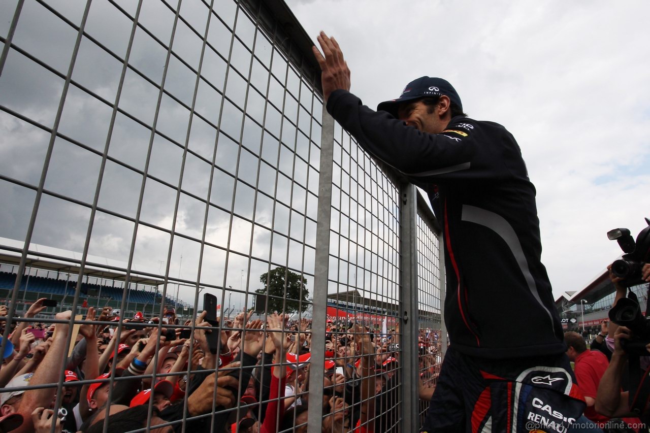 GP GRAN BRETAGNA, 08.07.2012- Festeggiamenti, Mark Webber (AUS) Red Bull Racing RB8 vincitore 