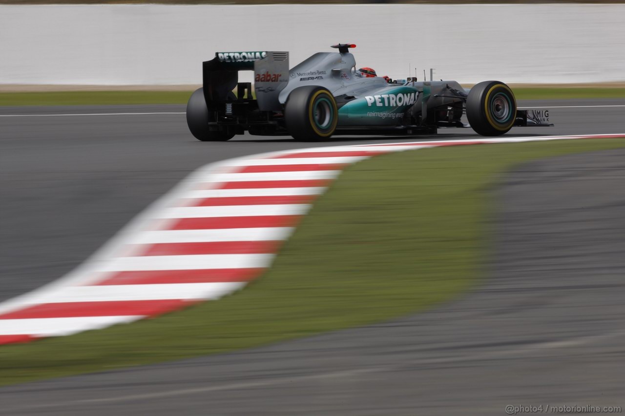 GP GRAN BRETAGNA, 07.07.2012- Prove Libere 3, Michael Schumacher (GER) Mercedes AMG F1 W03 