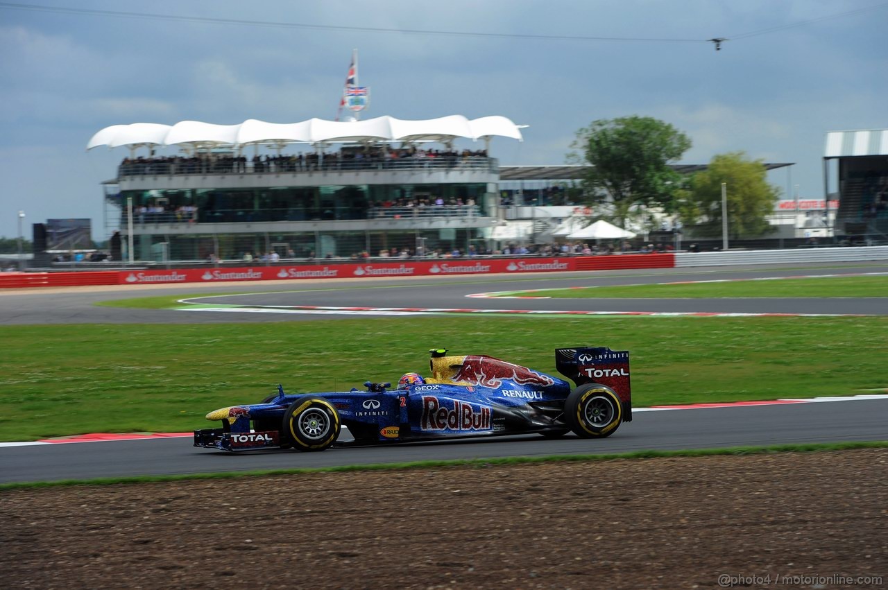 GP GRAN BRETAGNA, 07.07.2012- Prove Libere 3, Mark Webber (AUS) Red Bull Racing RB8 