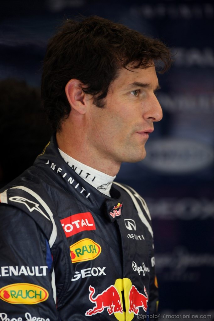 GP GRAN BRETAGNA, 06.07.2012- Prove Libere 1, Mark Webber (AUS) Red Bull Racing RB8 