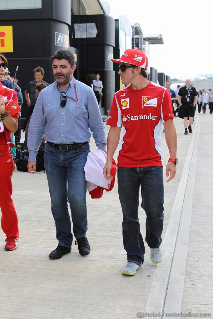 GP GRAN BRETAGNA, 06.07.2012- Prove Libere 1, Luis Garcia Abad (ESP), manager of Fernando Alonso (ESP) e Fernando Alonso (ESP) Ferrari F2012 