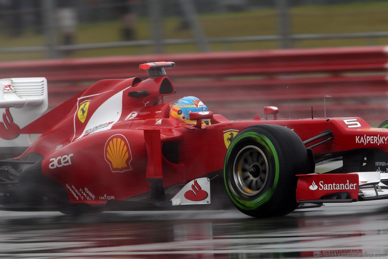 GP GRAN BRETAGNA, 06.07.2012- Prove Libere 2, Fernando Alonso (ESP) Ferrari F2012 