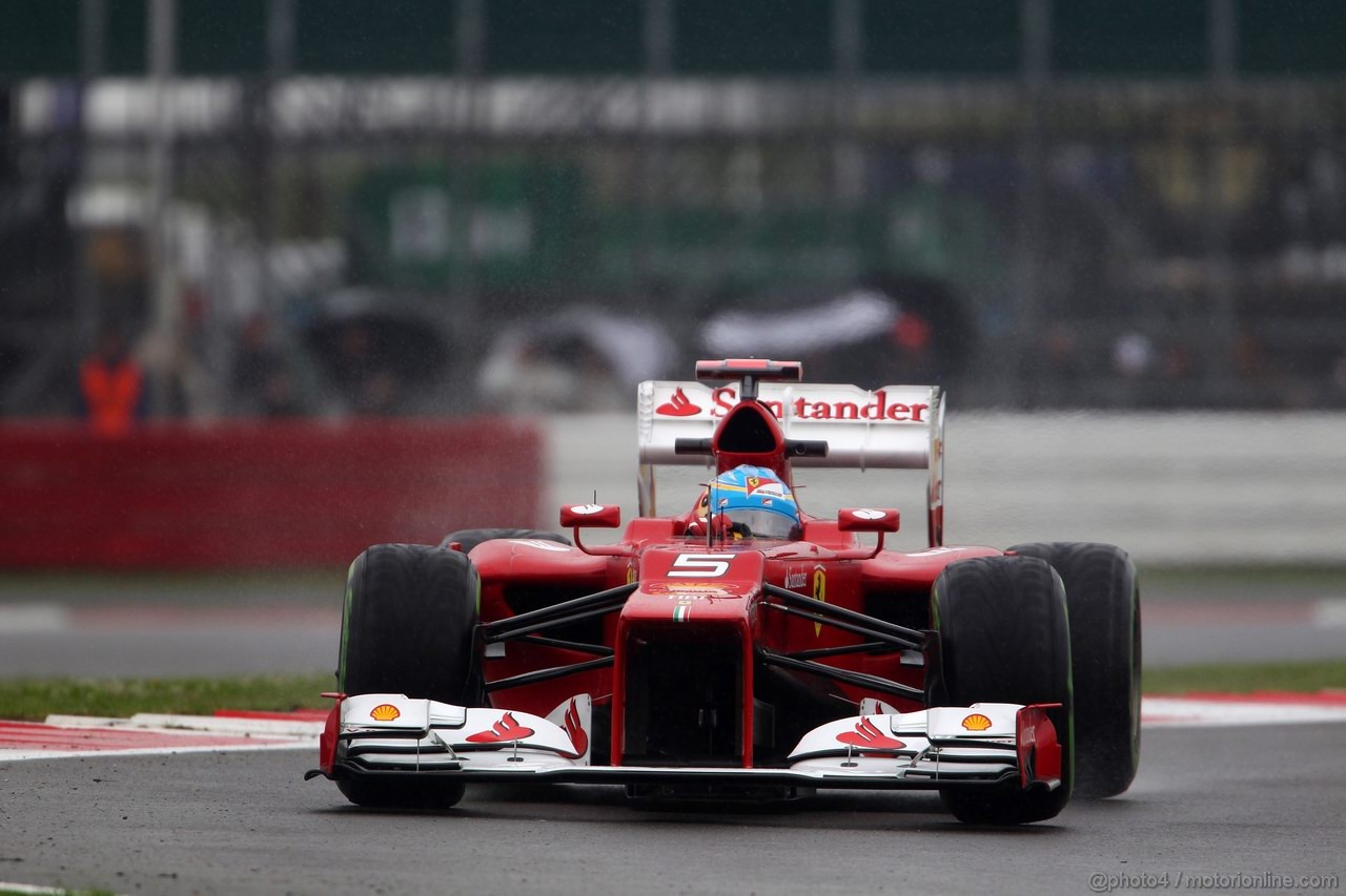 GP GRAN BRETAGNA, 06.07.2012- Prove Libere 2, Fernando Alonso (ESP) Ferrari F2012 