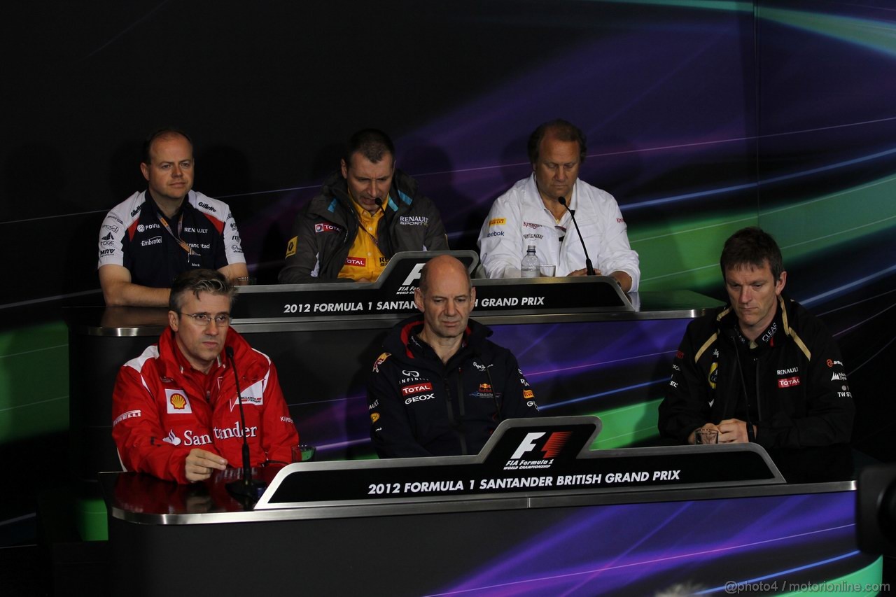 GP GRAN BRETAGNA, 06.07.2012- Conferenza Stampa, Pat Fry (GBR), Technical Director (Chassis), Ferrari e Adrian Newey (GBR), Red Bull Racing , Technical Operations Director 