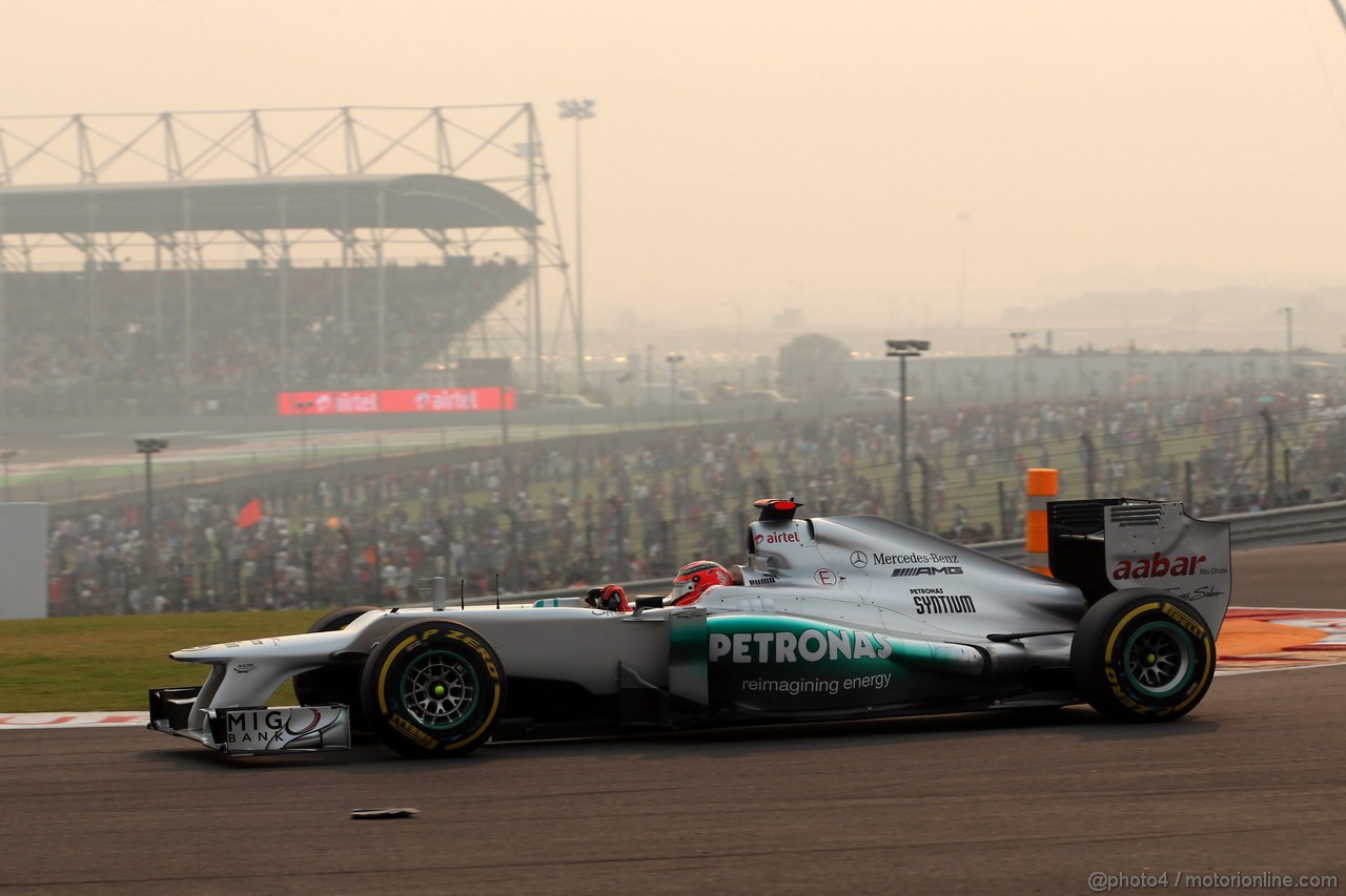 GP INDIA, 28.10.2012- Gara, Michael Schumacher (GER) Mercedes AMG F1 W03 