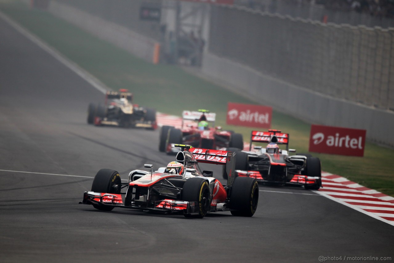 GP INDIA, 28.10.2012- Gara, Lewis Hamilton (GBR) McLaren Mercedes MP4-27 