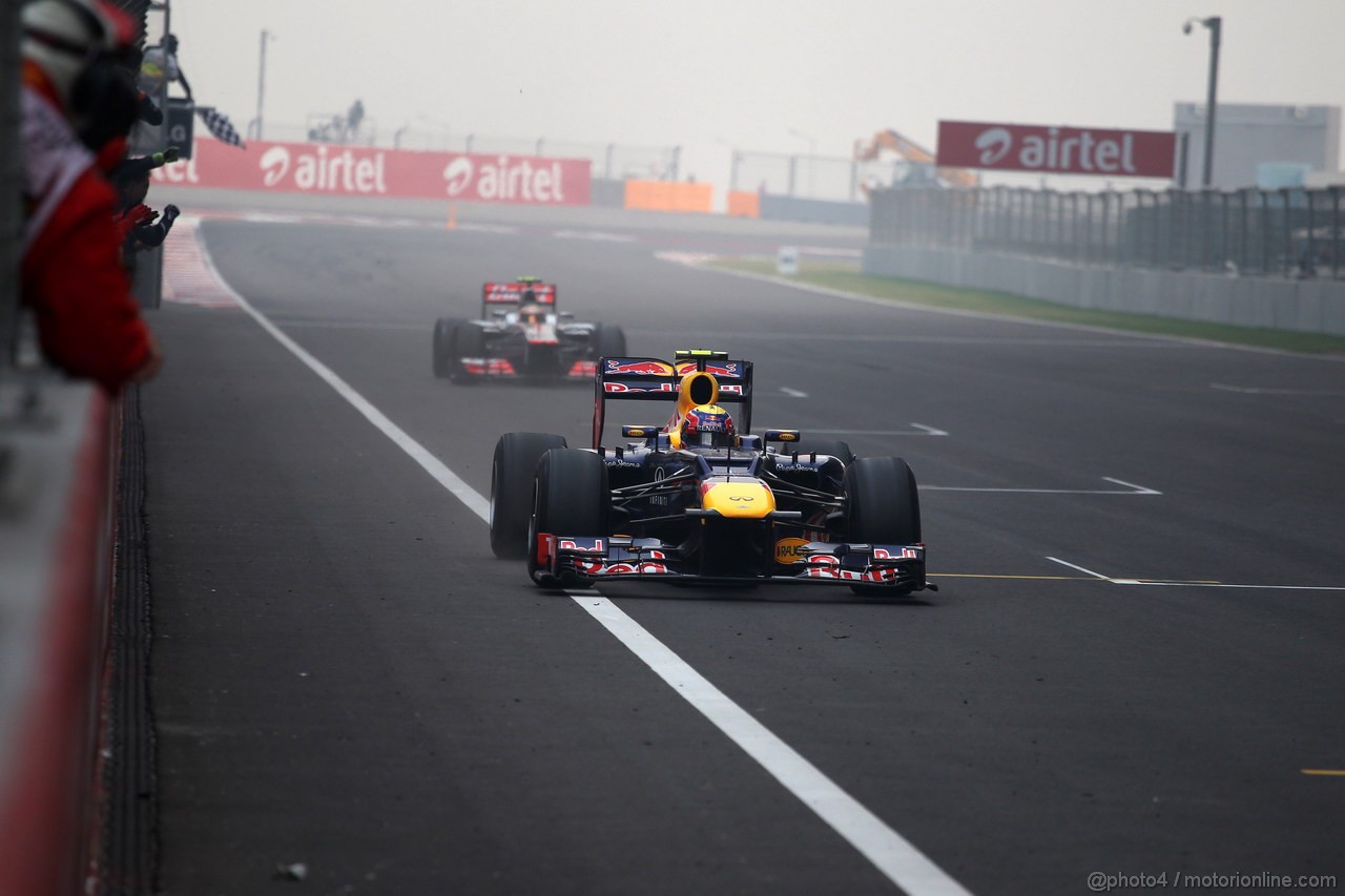 GP INDIA, 28.10.2012- Gara, terzo Mark Webber (AUS) Red Bull Racing RB8 