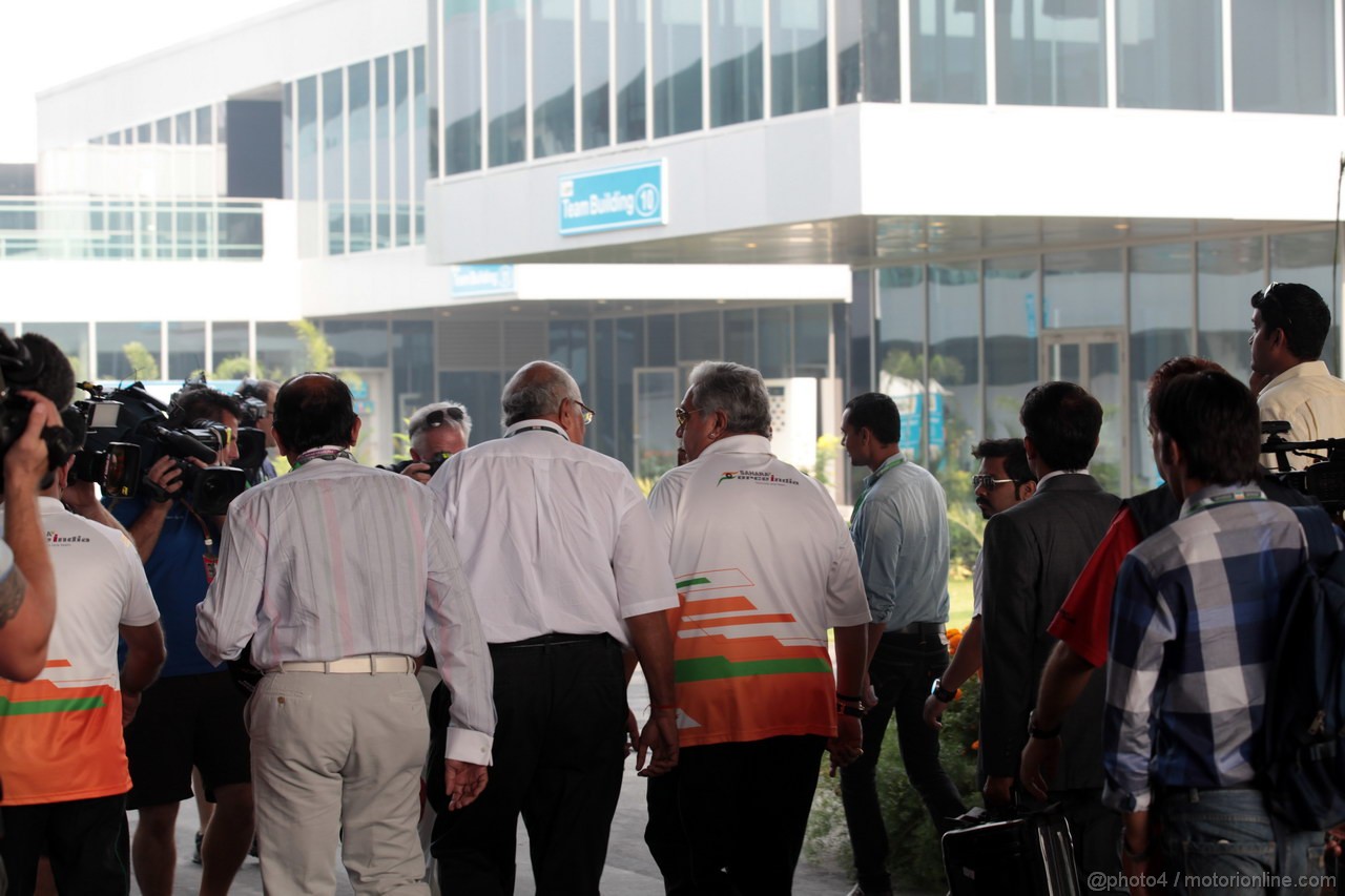 GP INDIA, 27.10.2012- Prove Libere 3, Vijay Mallya (IND), Chairman e Managine Director Force India arrives in the circuit