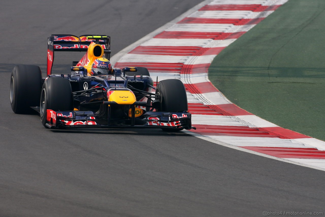 GP INDIA, 27.10.2012- Prove Libere 3, Mark Webber (AUS) Red Bull Racing RB8 