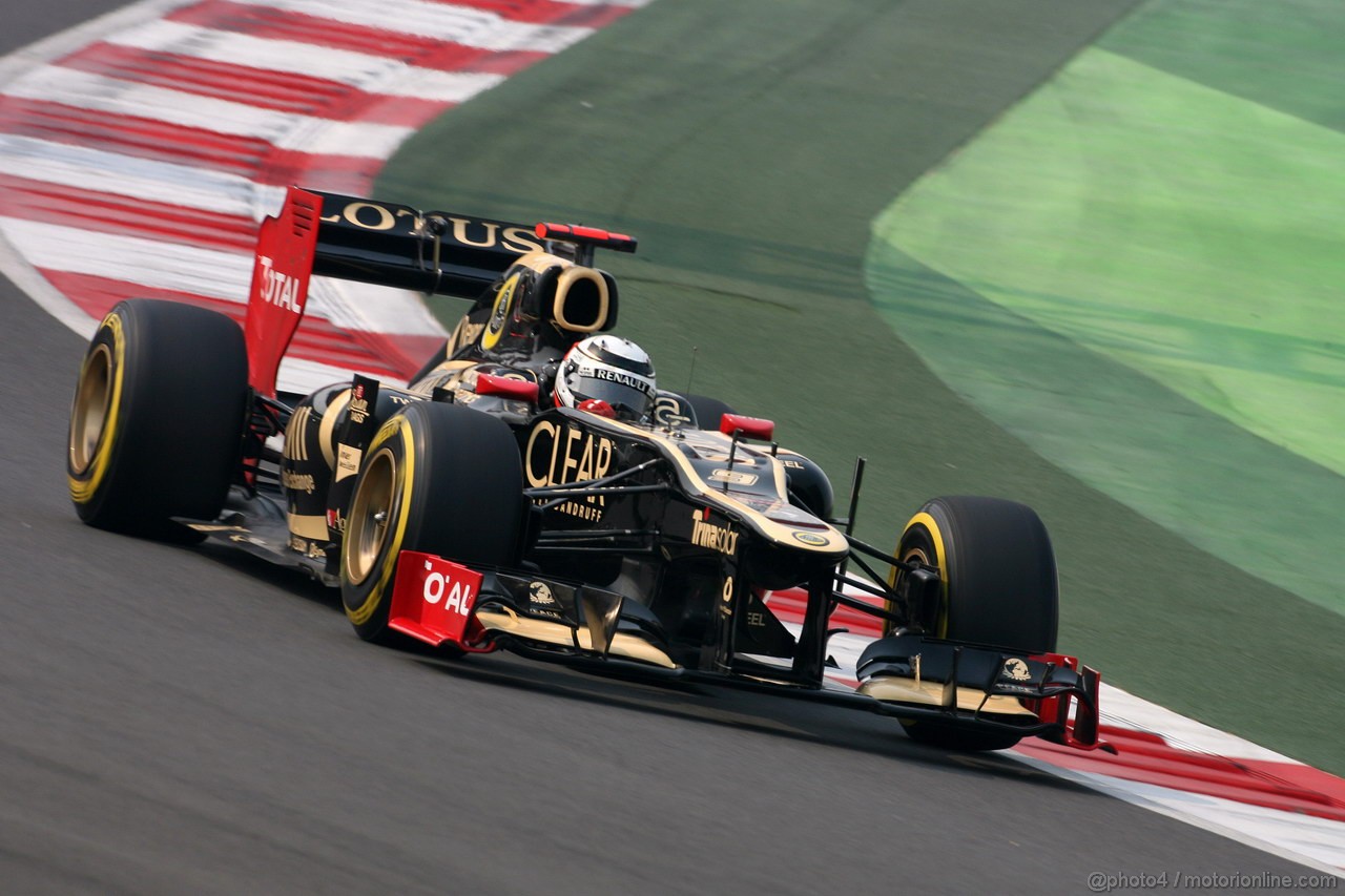 GP INDIA, 27.10.2012- Prove Libere 3, Kimi Raikkonen (FIN) Lotus F1 Team E20 