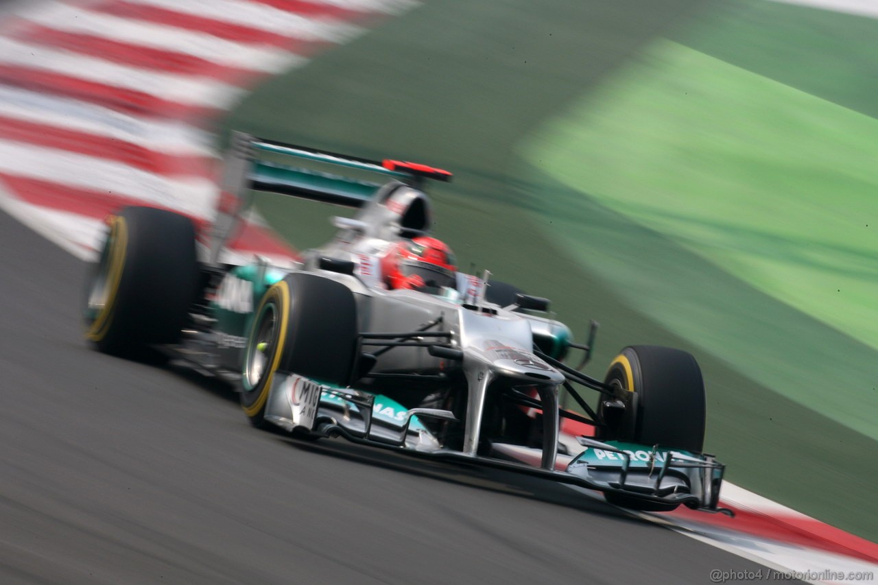 GP INDIA, 27.10.2012- Prove Libere 3, Michael Schumacher (GER) Mercedes AMG F1 W03 