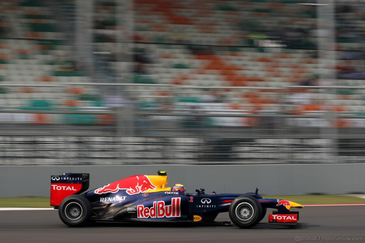 GP INDIA, 27.10.2012- Prove Libere 3, Mark Webber (AUS) Red Bull Racing RB8 