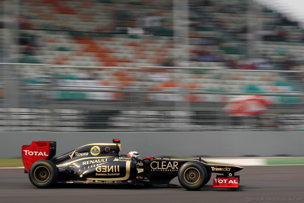 GP INDIA, 27.10.2012- Prove Libere 3, Kimi Raikkonen (FIN) Lotus F1 Team E20 