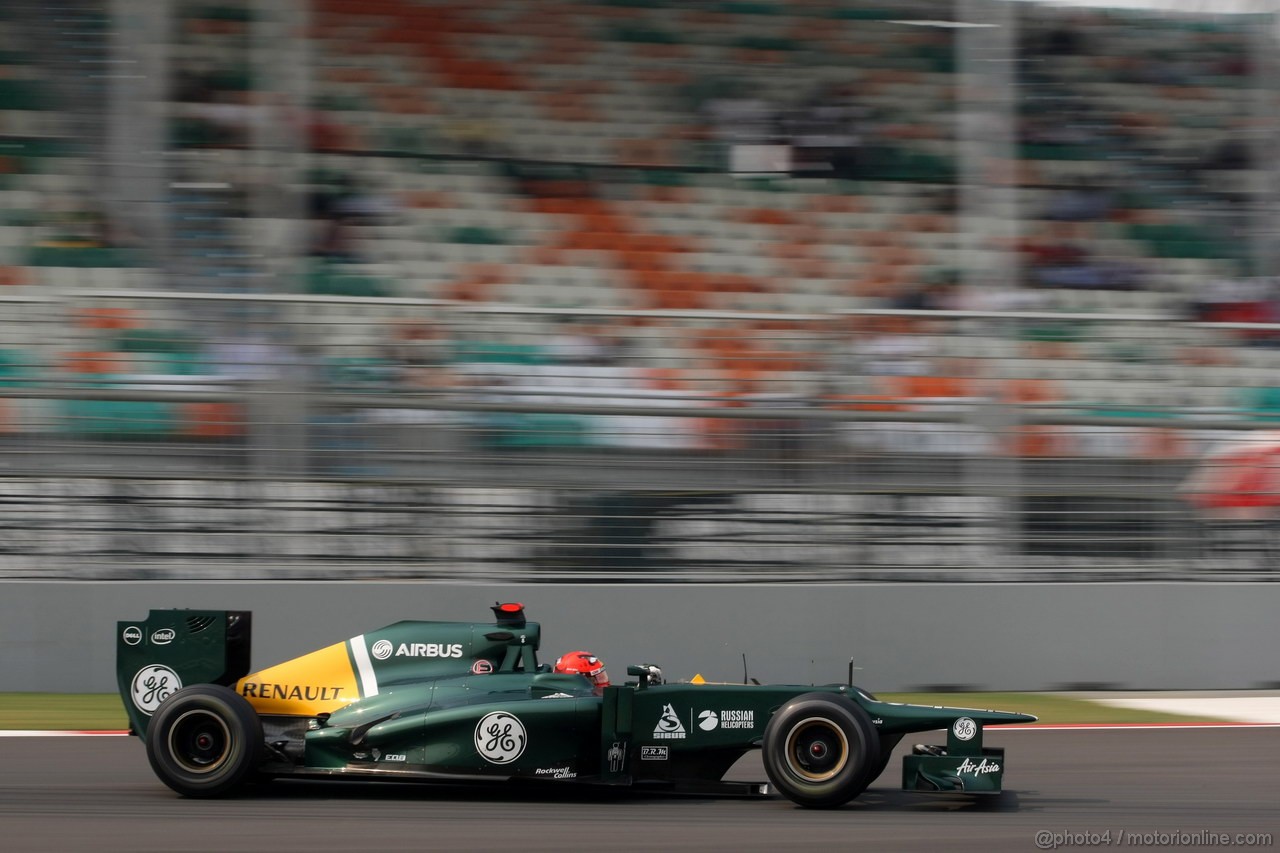 GP INDIA, 27.10.2012- Prove Libere 3, Heikki Kovalainen (FIN) Caterham F1 Team CT01 