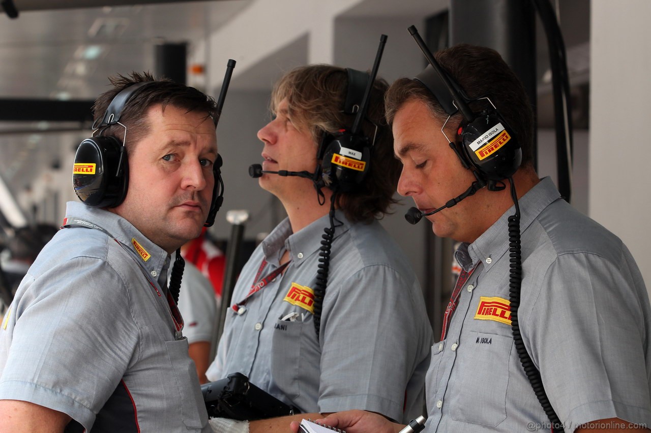 GP INDIA, 27.10.2012- Prove Libere 3, Paul Hembery, Pirelli Motorspor Director e Mario Isola (ITA), Sporting Director Pirelli  