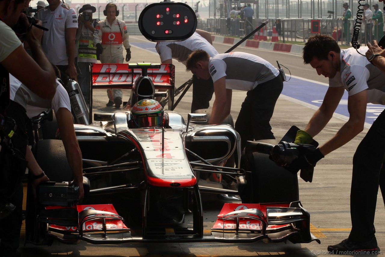 GP INDIA, 27.10.2012- Prove Libere 3, Lewis Hamilton (GBR) McLaren Mercedes MP4-27 