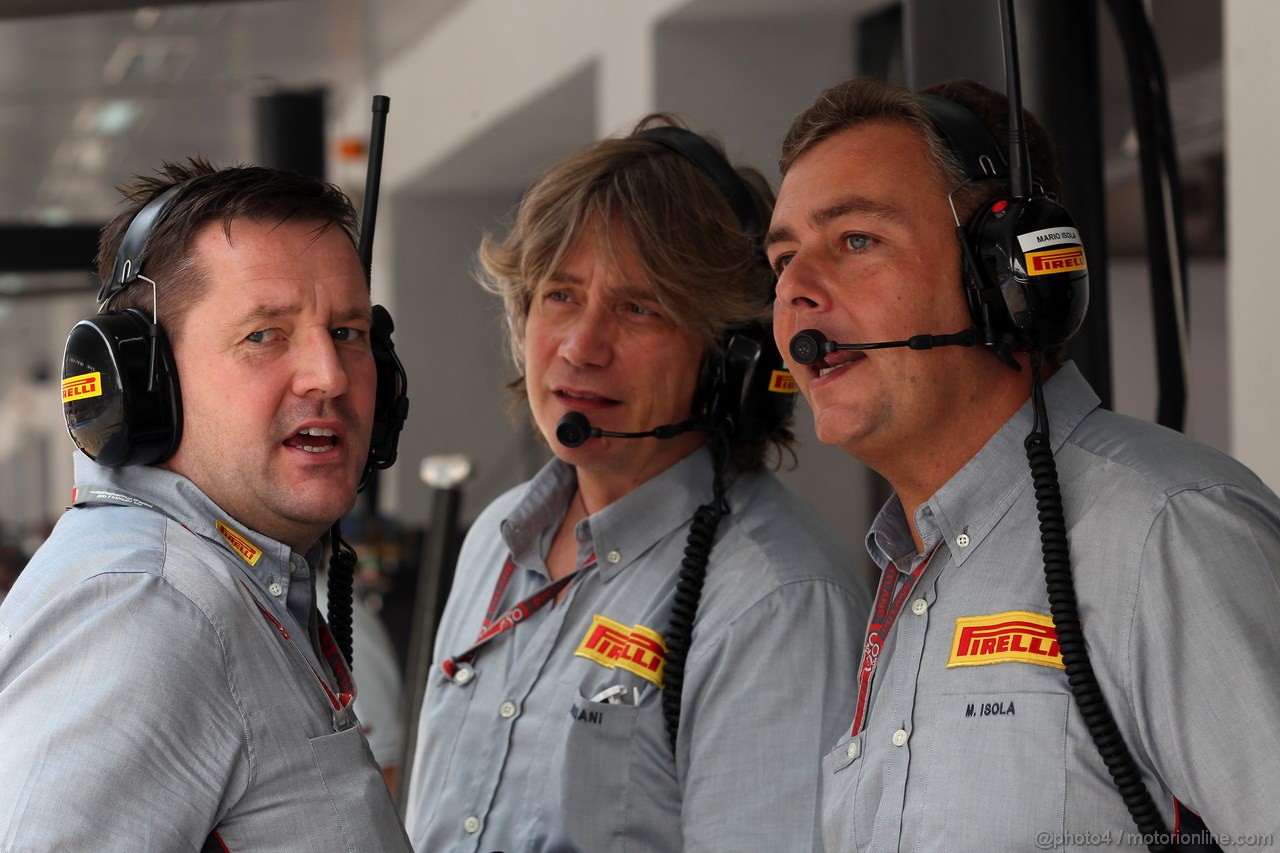 GP INDIA, 27.10.2012- Prove Libere 3,Paul Hembery, Pirelli Motorspor Director e Mario Isola (ITA), Sporting Director Pirelli  