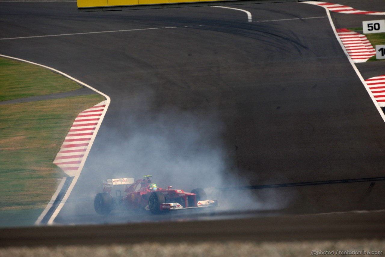 GP INDIA, 27.10.2012- Qualifiche, Felipe Massa (BRA) Ferrari F2012 spins