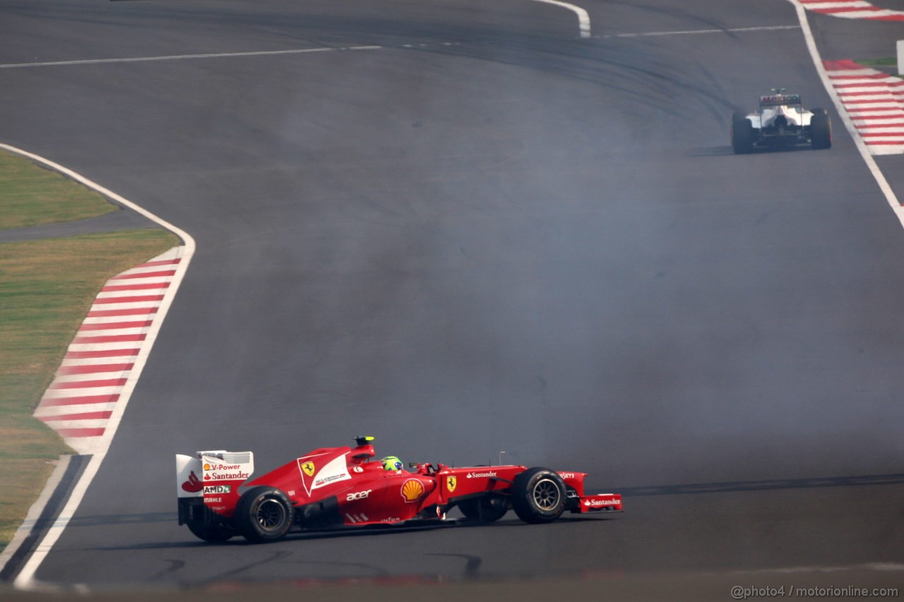 GP INDIA, 27.10.2012- Qualifiche, Felipe Massa (BRA) Ferrari F2012 spins