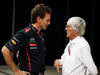 GP INDIA, (L to R): Christian Horner (GBR) Red Bull Racing Team Principal with Bernie Ecclestone (GBR) CEO Formula One Group (FOM).
