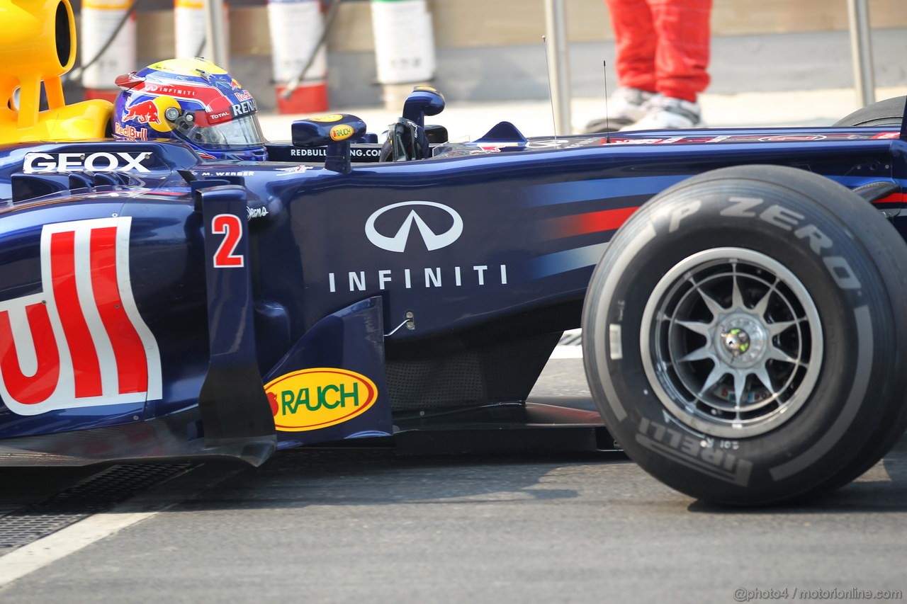 GP INDIA, 26.10.2012- Prove Libere 1, Mark Webber (AUS) Red Bull Racing RB8 