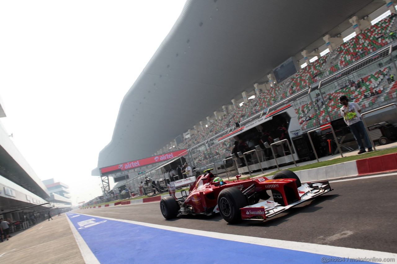 GP INDIA, 26.10.2012- Prove Libere 1, Felipe Massa (BRA) Ferrari F2012 