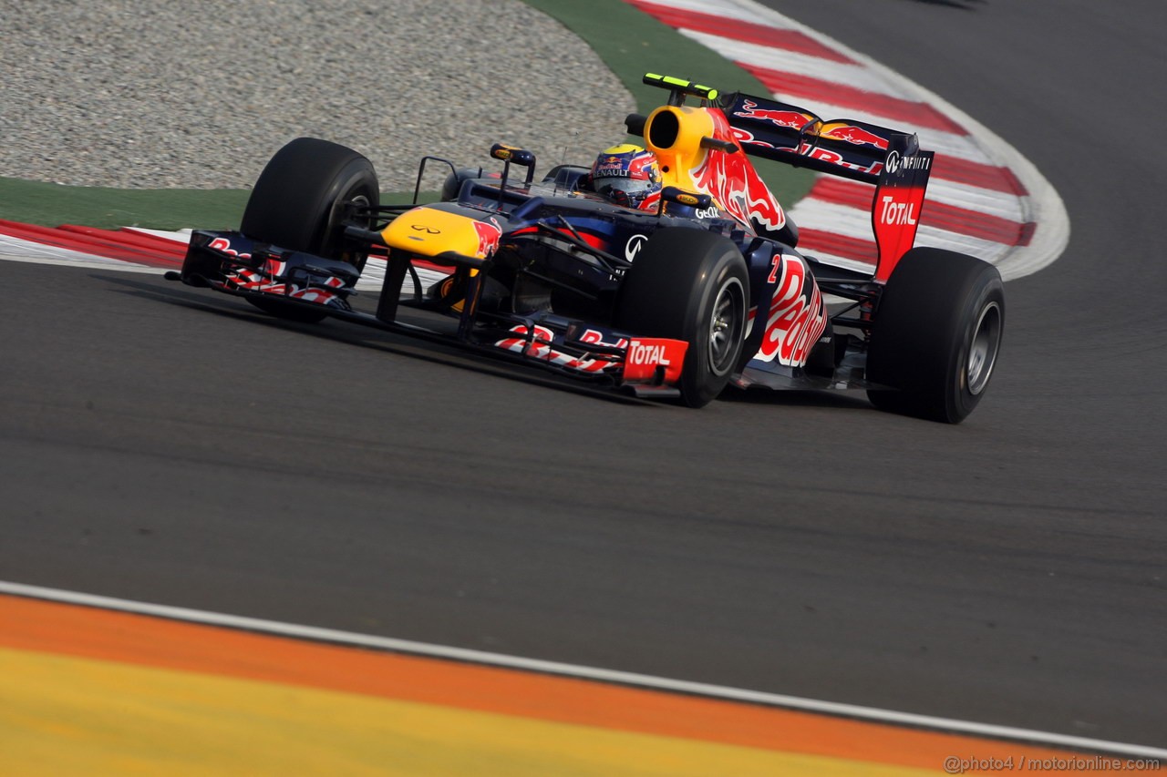 GP INDIA, 26.10.2012- Prove Libere 1, Mark Webber (AUS) Red Bull Racing RB8 