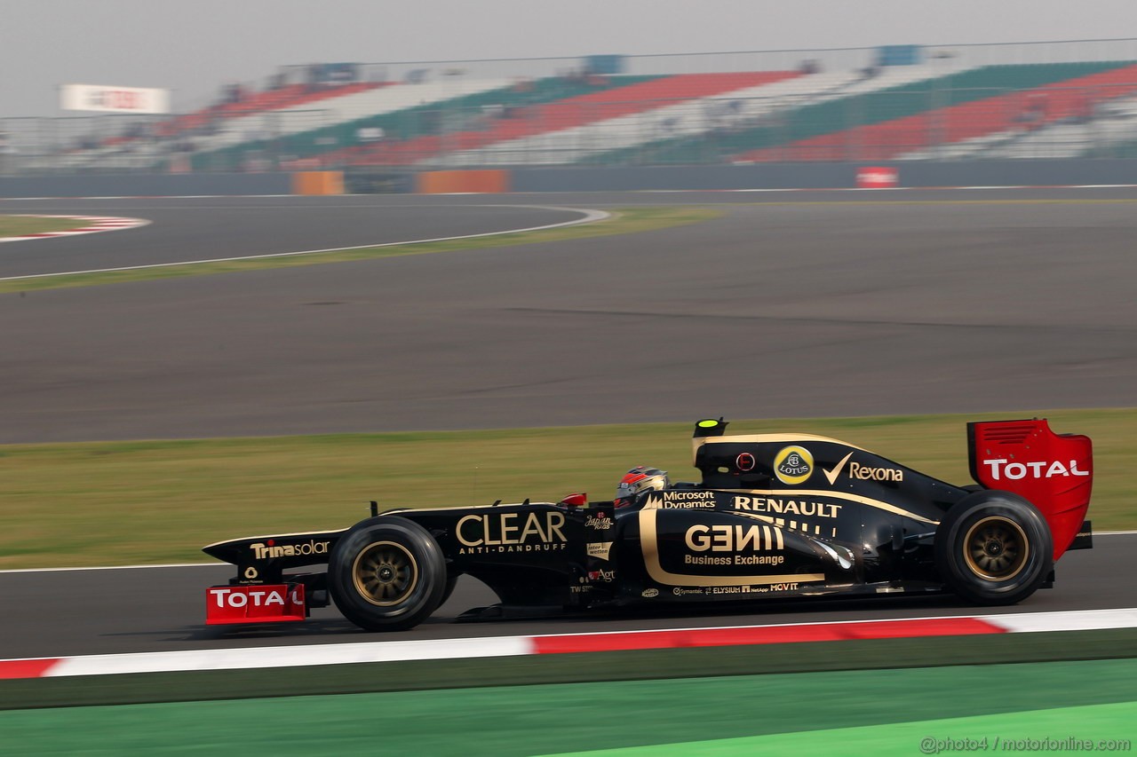 GP INDIA, 26.10.2012- Prove Libere 1, Romain Grosjean (FRA) Lotus F1 Team E20 
