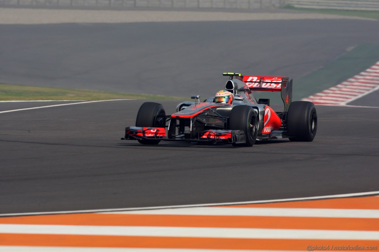 GP INDIA, 26.10.2012- Prove Libere 1, Lewis Hamilton (GBR) McLaren Mercedes MP4-27 