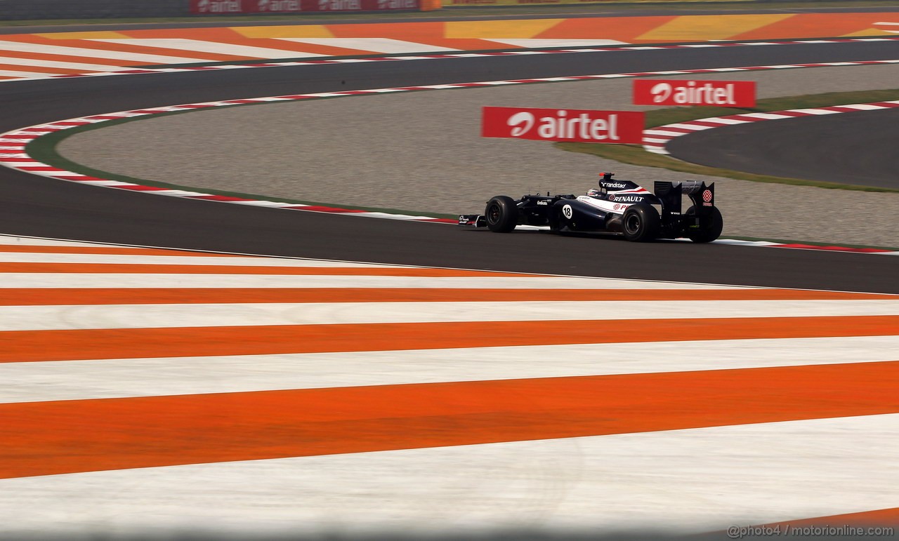 GP INDIA, 26.10.2012- Prove Libere 1, Pastor Maldonado (VEN) Williams F1 Team FW34 