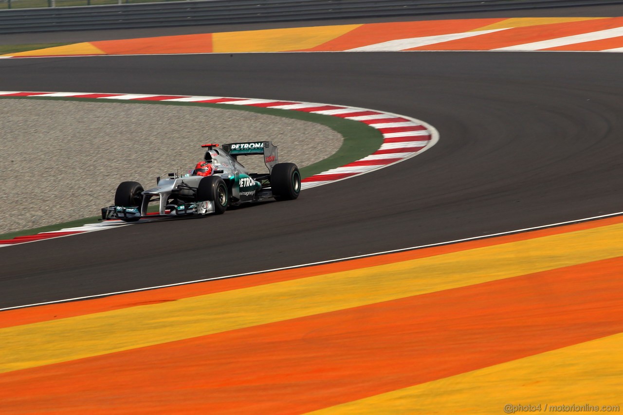GP INDIA, 26.10.2012- Prove Libere 1, Michael Schumacher (GER) Mercedes AMG F1 W03