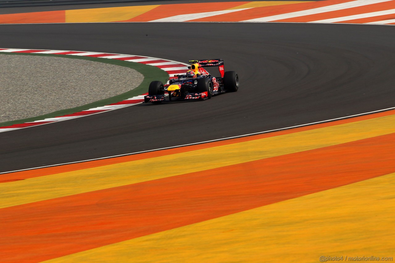 GP INDIA, 26.10.2012- Prove Libere 1, Mark Webber (AUS) Red Bull Racing RB8 