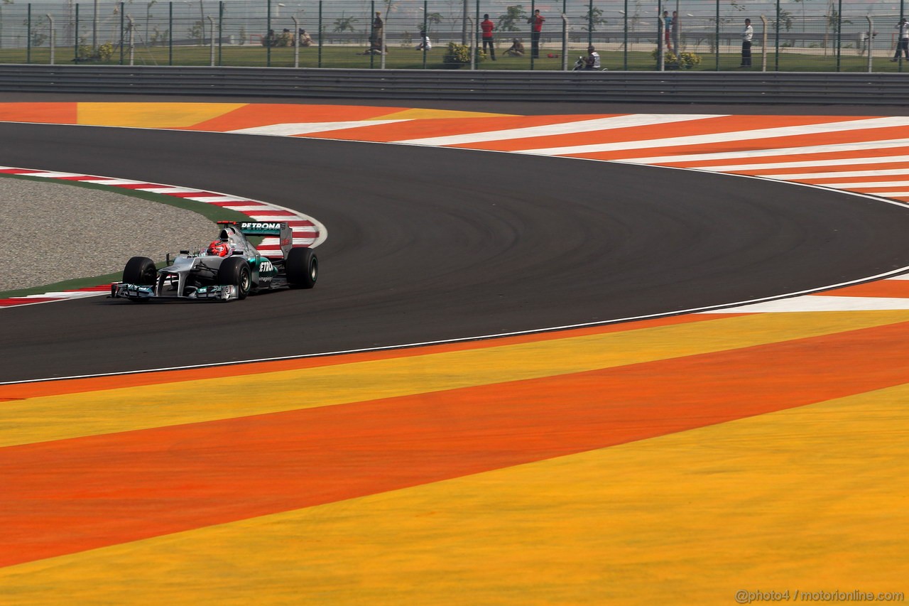 GP INDIA, 26.10.2012- Prove Libere 1, Michael Schumacher (GER) Mercedes AMG F1 W03 