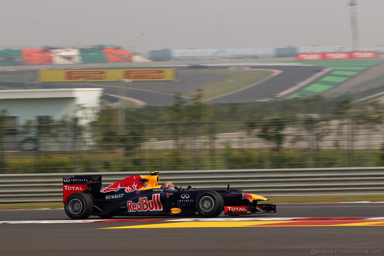 GP INDIA, 26.10.2012- Prove Libere 2, Mark Webber (AUS) Red Bull Racing RB8 
