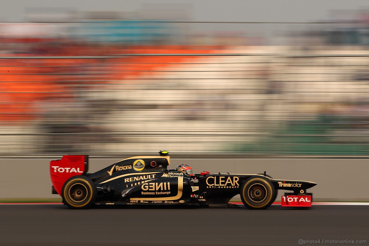 GP INDIA, 26.10.2012- Prove Libere 2, Romain Grosjean (FRA) Lotus F1 Team E20