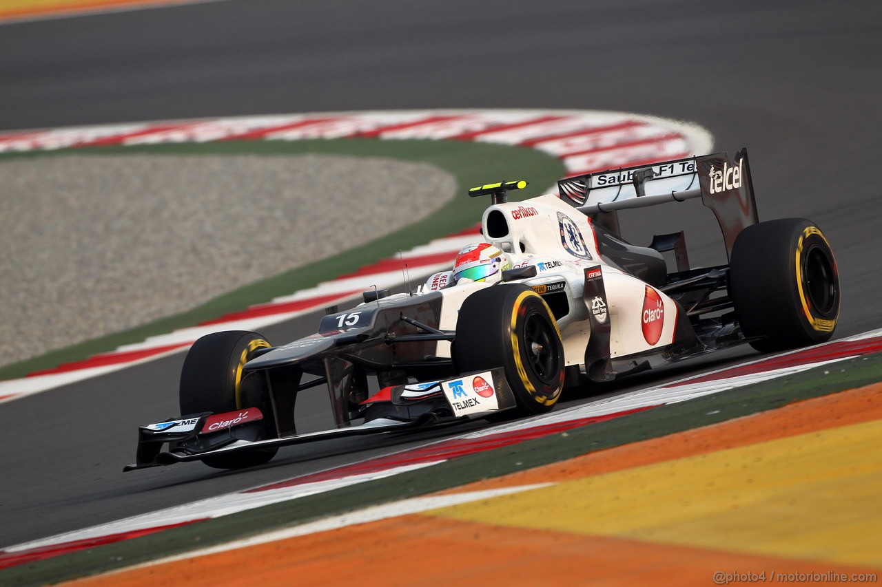 GP INDIA, 26.10.2012- Prove Libere 2, Sergio Prez (MEX) Sauber F1 Team C31 