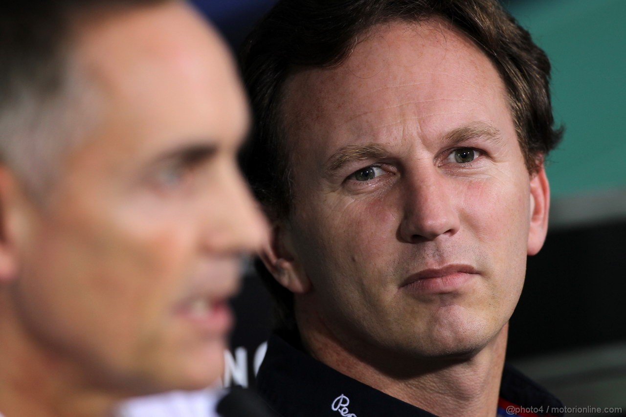 GP INDIA, 26.10.2012- Conferenza Stampa, Martin Whitmarsh (GBR), Chief Executive Officer Mclaren e Christian Horner (GBR), Red Bull Racing, Sporting Director 