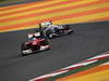 GP INDIA, 26.10.2012- Free Practice 2, Fernando Alonso (ESP) Ferrari F2012 e Kamui Kobayashi (JAP) Sauber F1 Team C31 