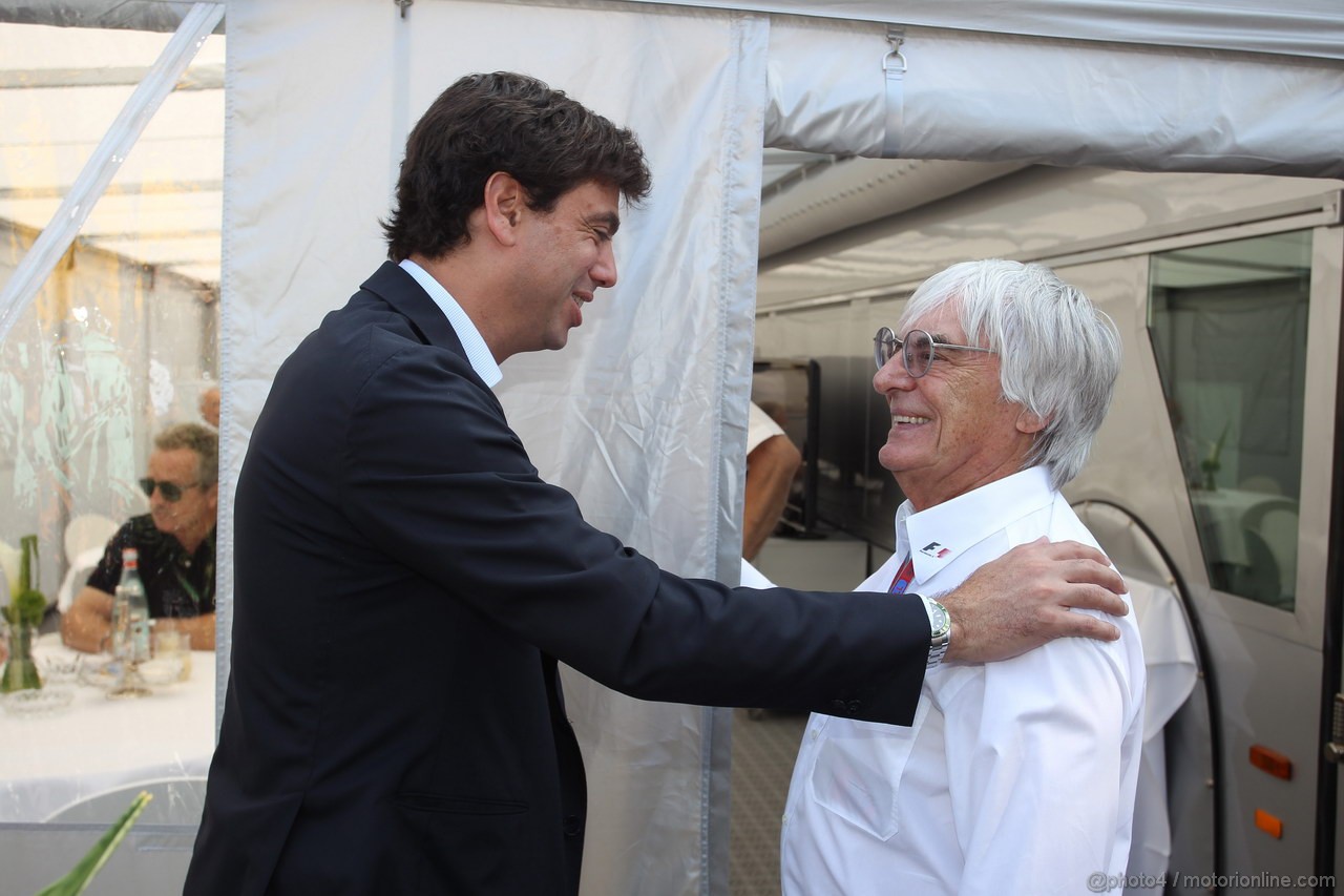 GP ITALIA, 09.09.2012- Andrea Agnelli (ITA), Juventus President, Bernie Ecclestone (GBR), President e CEO of Formula One Management  