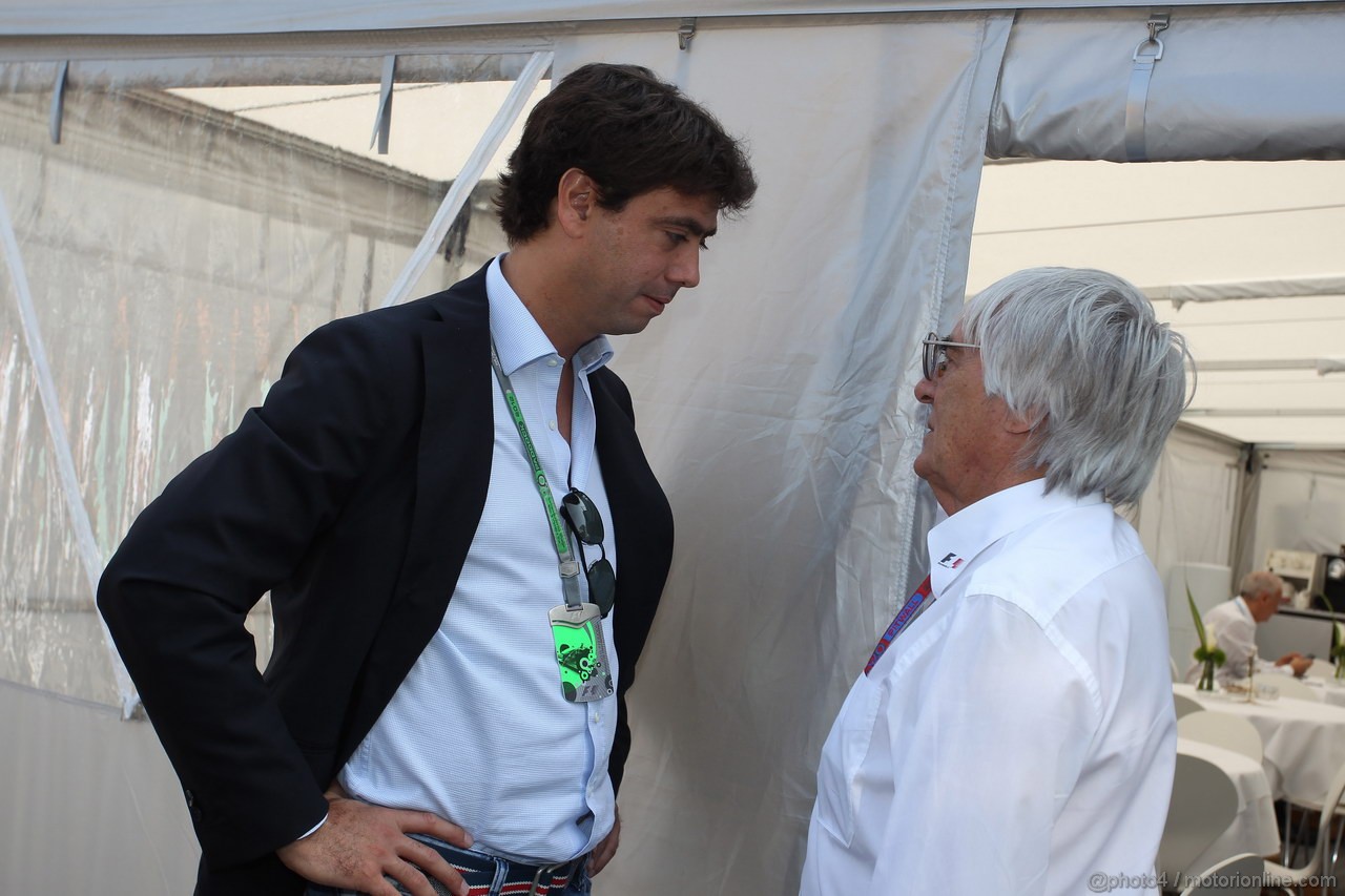 GP ITALIA, 09.09.2012- Andrea Agnelli (ITA), Juventus President, Bernie Ecclestone (GBR), President e CEO of Formula One Management  