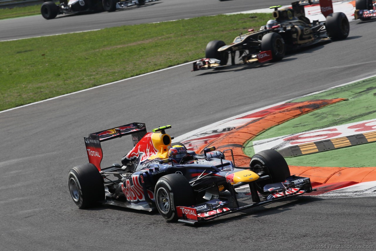 GP ITALIA, 09.09.2012- Gara,  Mark Webber (AUS) Red Bull Racing RB8 